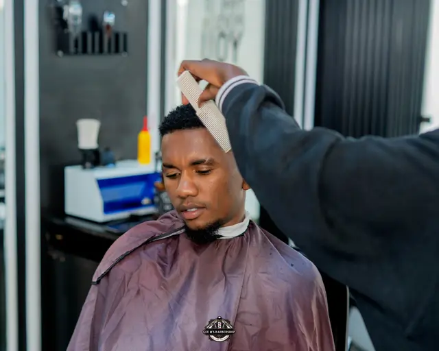 Haircut and fade in progress at GEE M'S Barbershop, Nairobi, photo 8