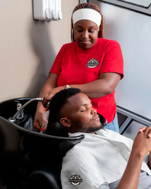 Haircut and fade in progress at GEE M'S Barbershop, Nairobi, photo 15